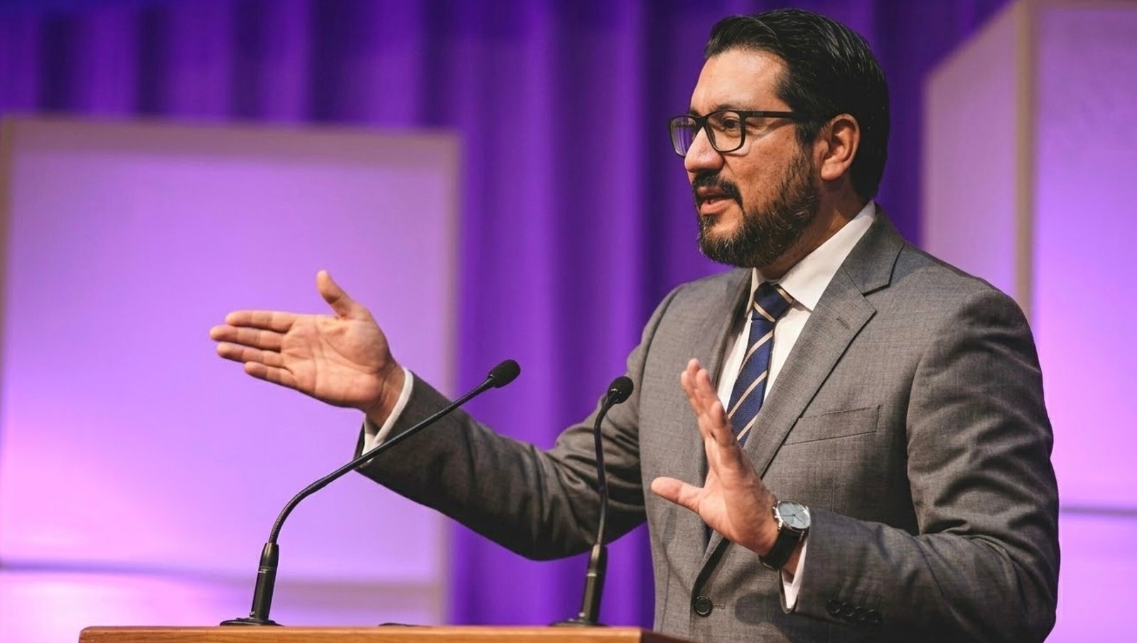 Danish Butt speaking at a legal industry conference
